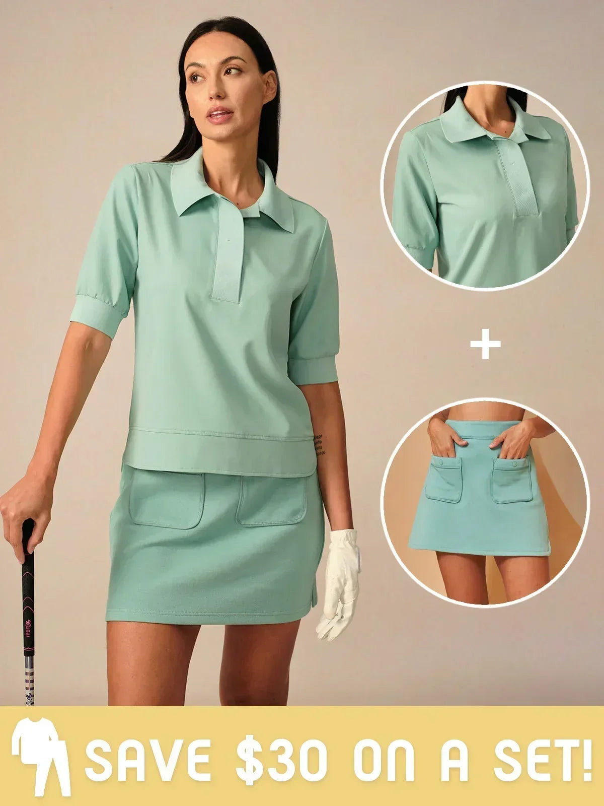 Crisp Couture 17.5 Inch Pique Pocket Skort