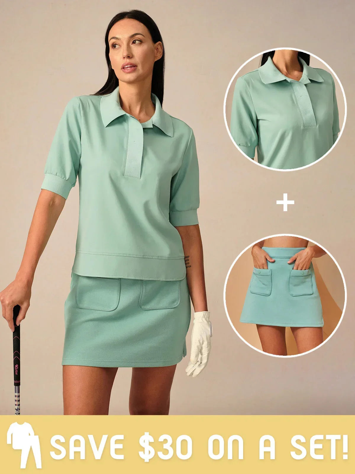 Crisp Couture 17.5 Inch Pique Pocket Skort