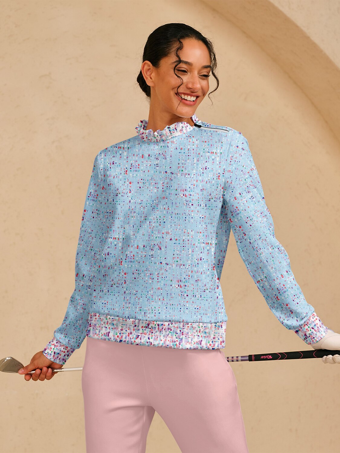Hyper-prep Ruffle Collar Golf Sweatshirt