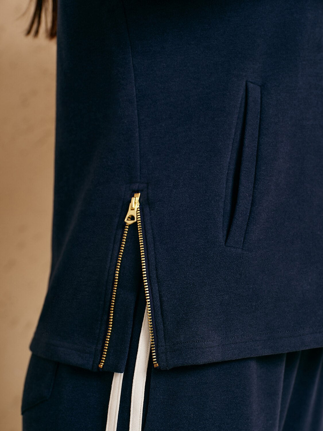 UltraSoft Velour Long Sleeve Side Zipper Sweatshirt