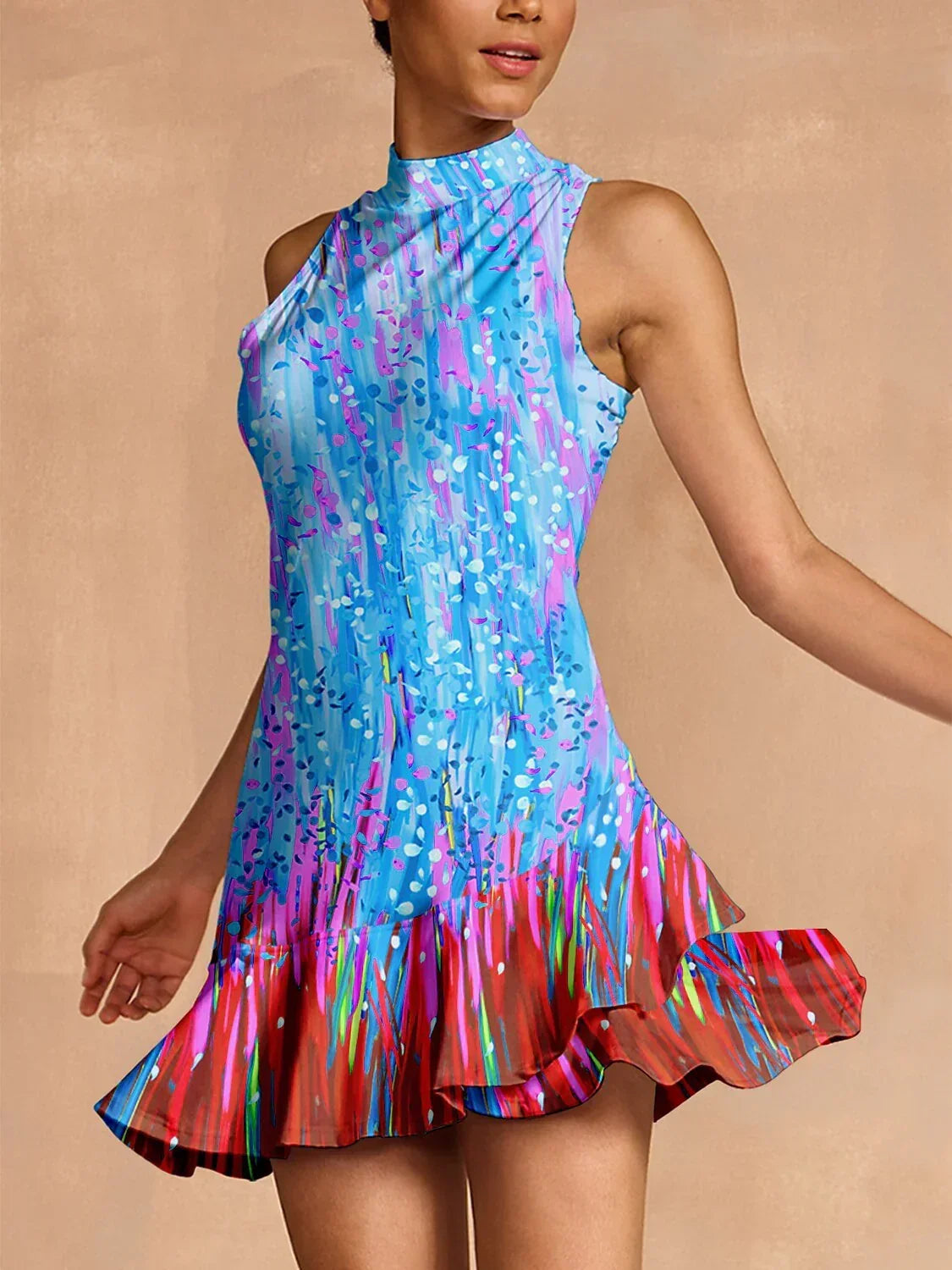 Inked Skins Ruffle 34.5 Inch Dress For Golf Pickleball & Tennis