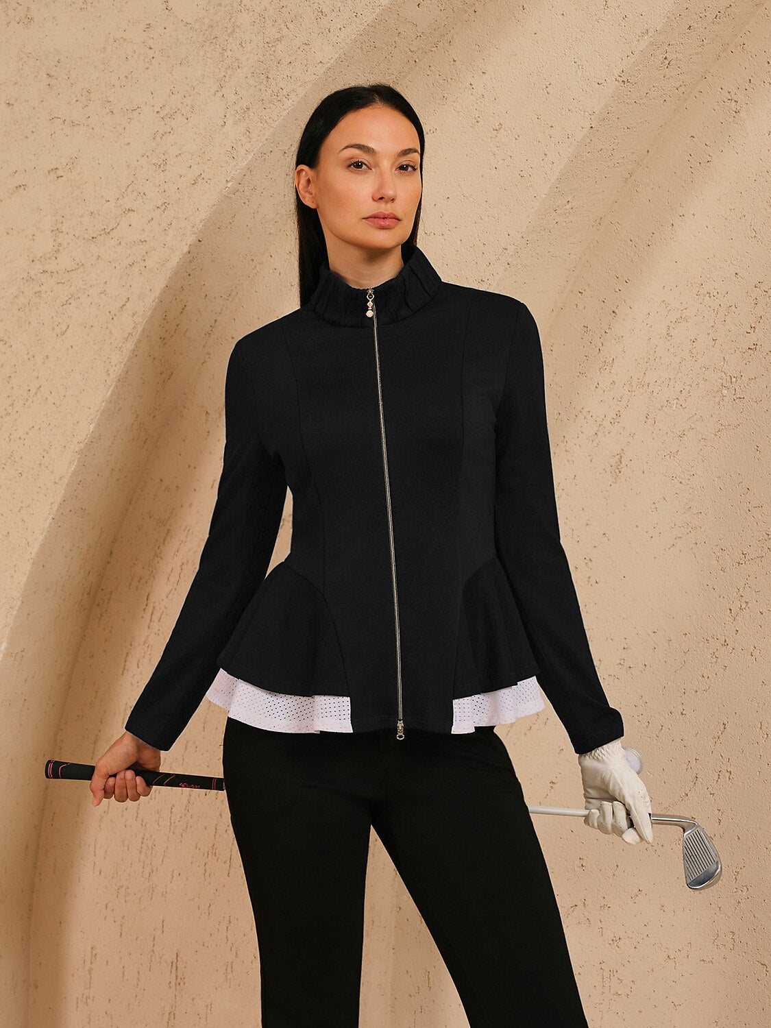 More Than Basic Ruffle Golf Jacket