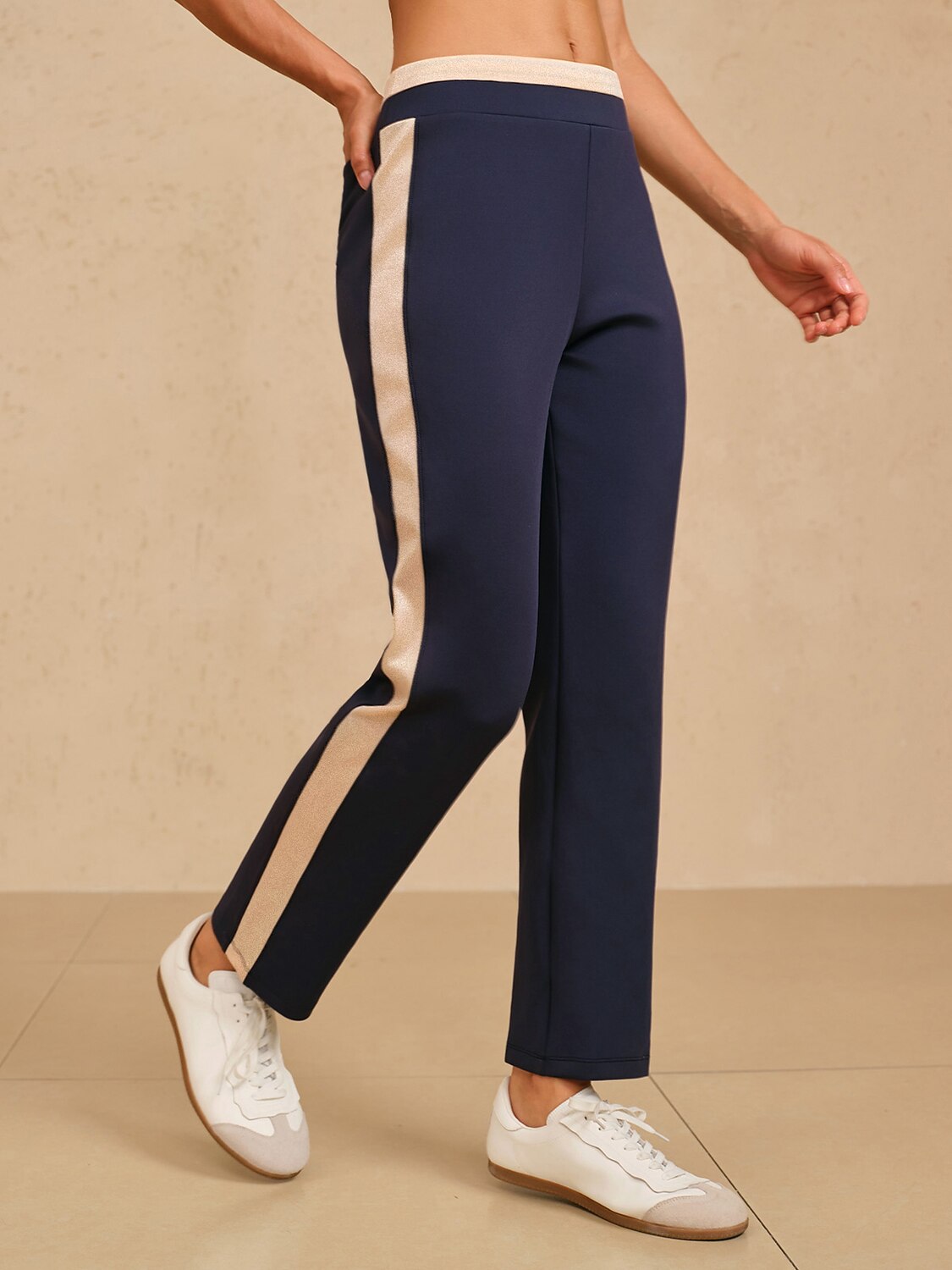 Navycore 39 Inch Stretch Color Block Ankle Pants