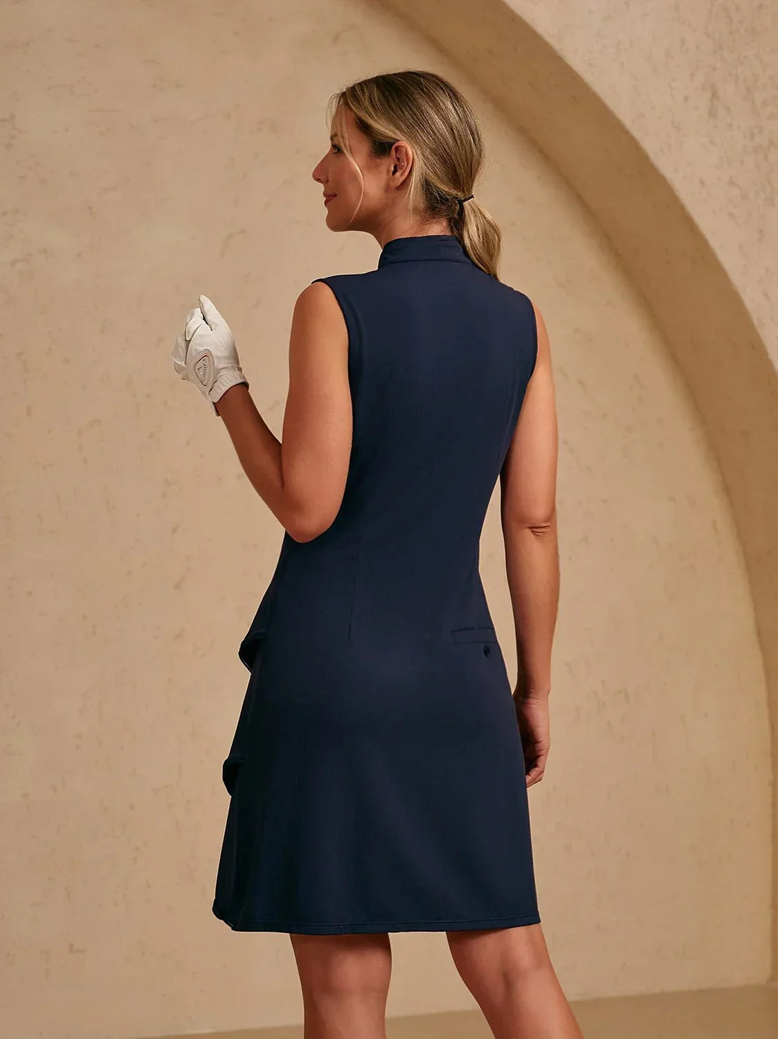 Premium Sleeveless Asymmetrical Trimmed 36.5 Inch Dress UPF50+