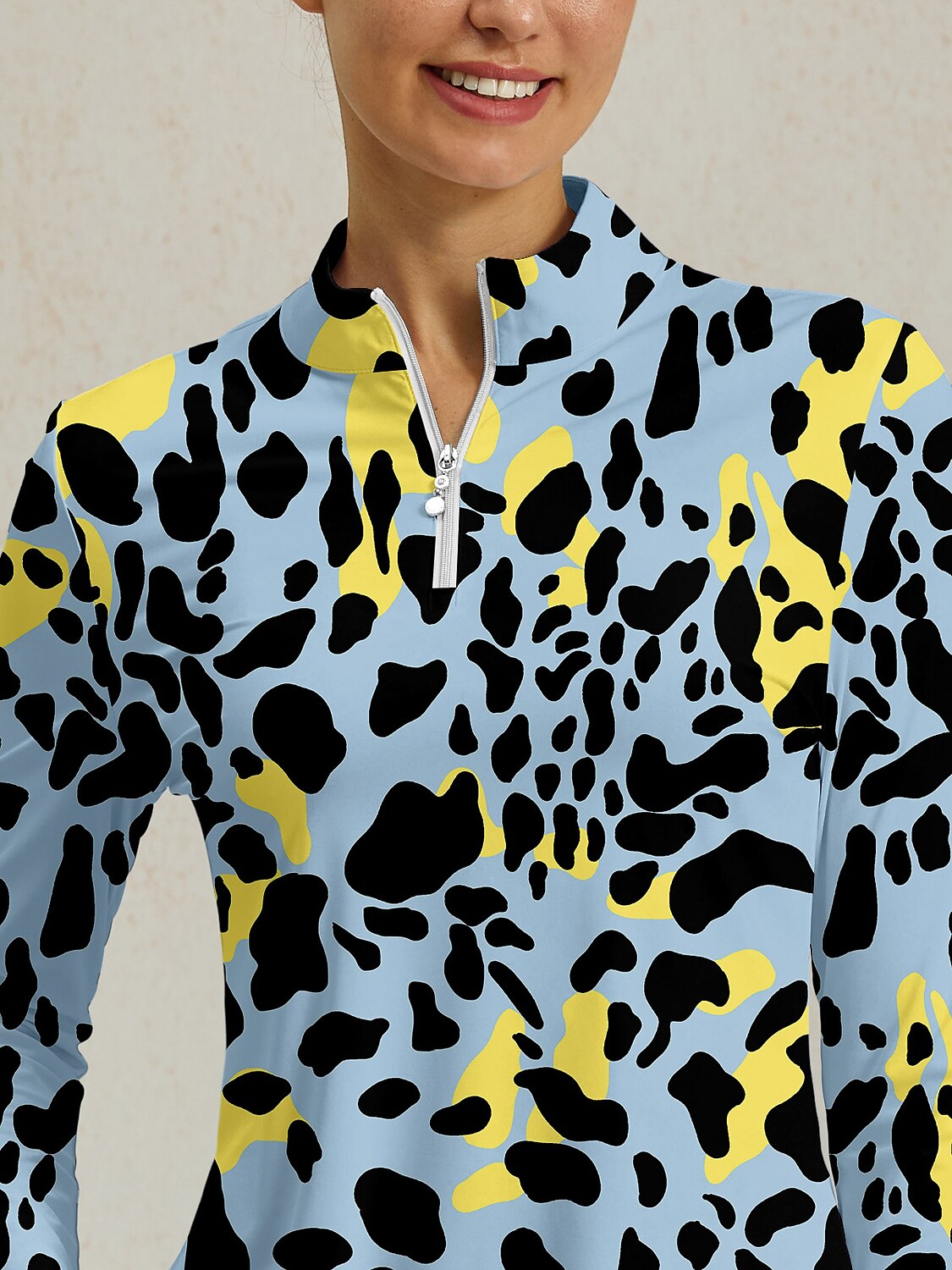 Wildlife Party Silky Ruffle Golf Shirt Quarterzip UPF50+