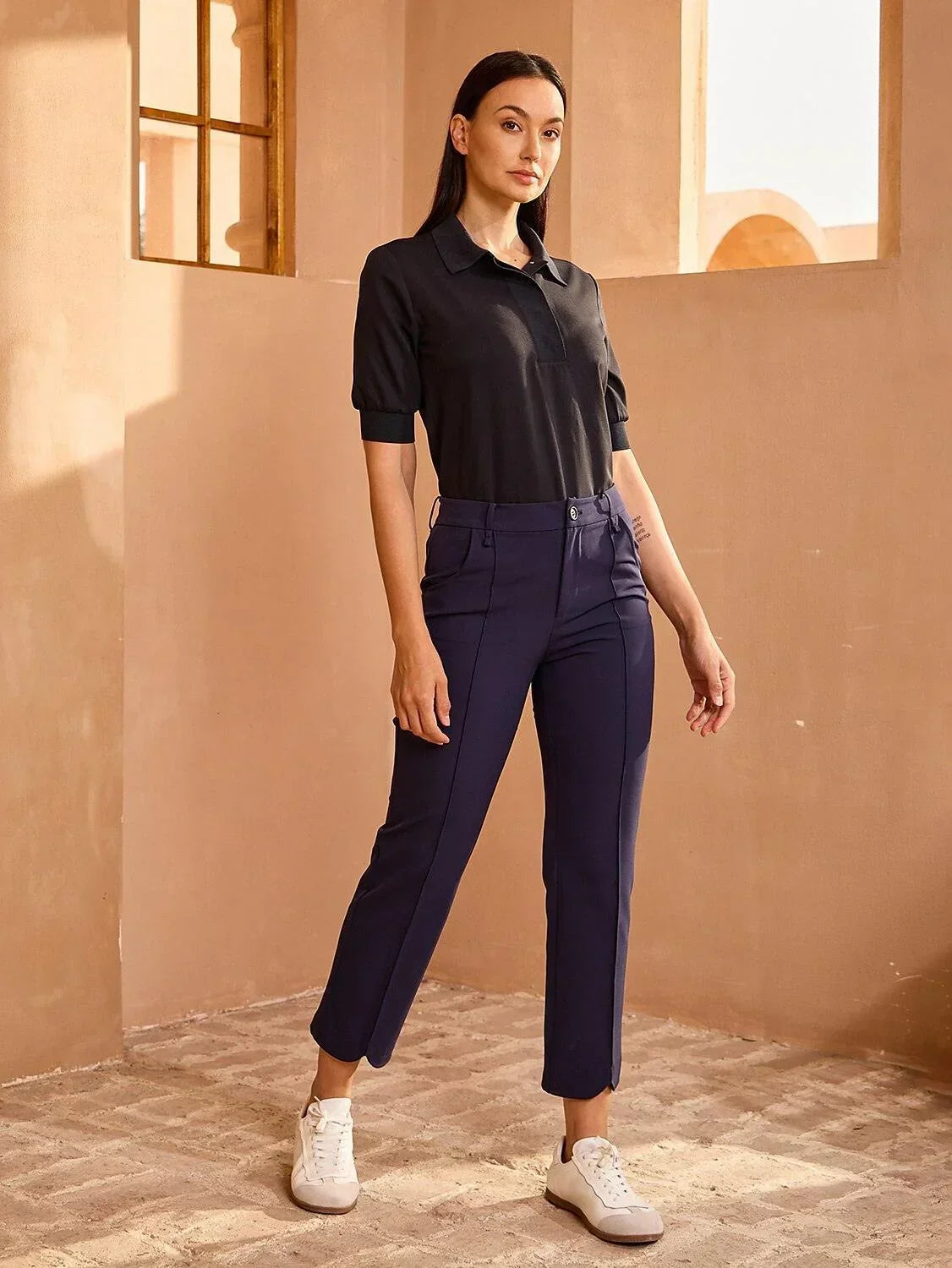 Crisp Couture Short Sleeve Polo Top UPF50+