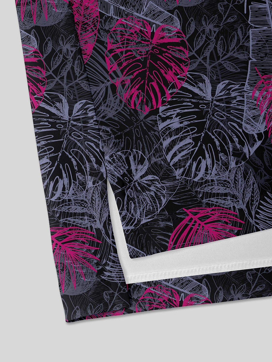 Hyped-up Tropical Men's Ribbed Collar Polo Top UPF50+