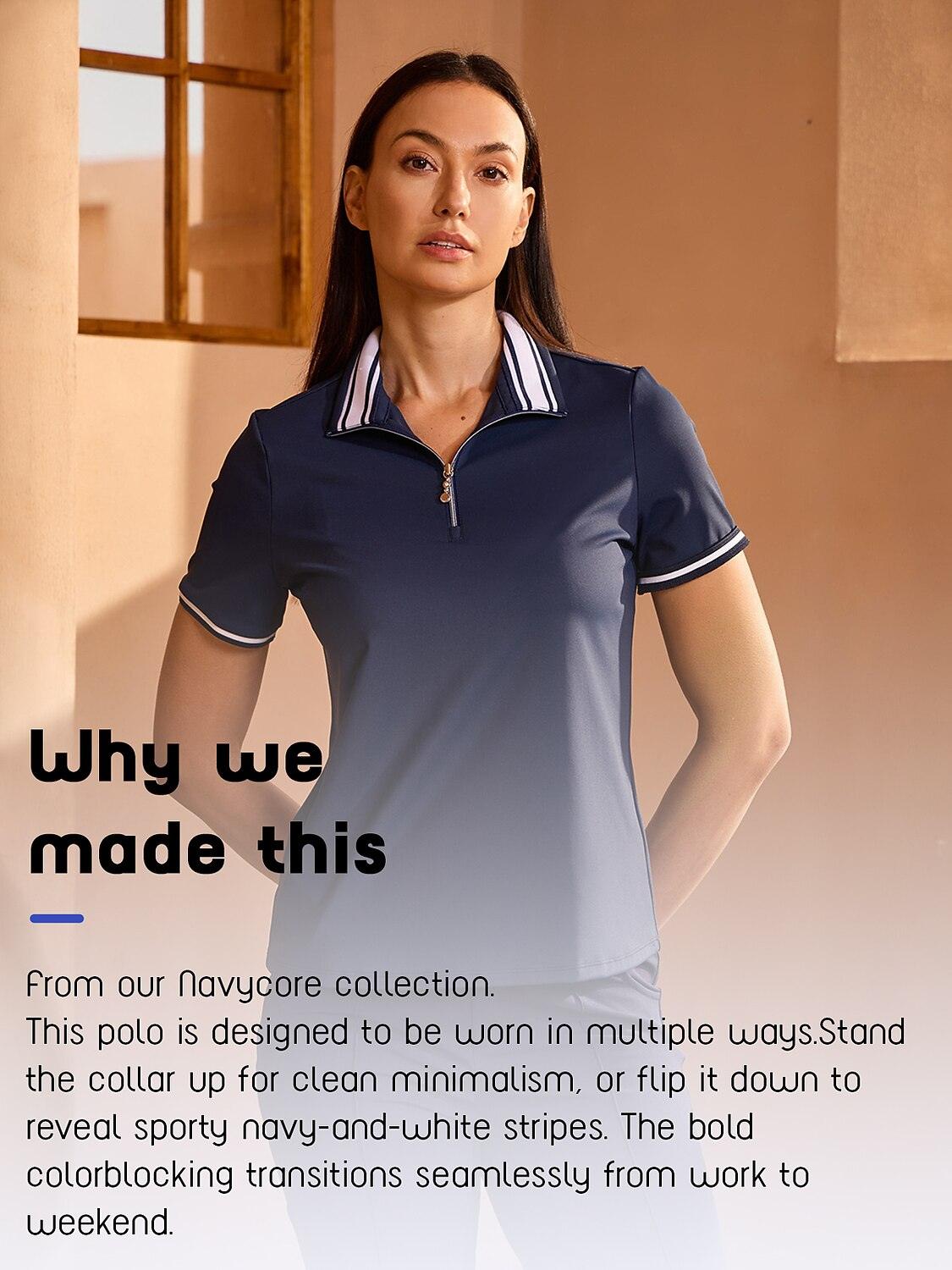 Navycore Short Sleeve Ribbed Collar Quarterzip UPF50+