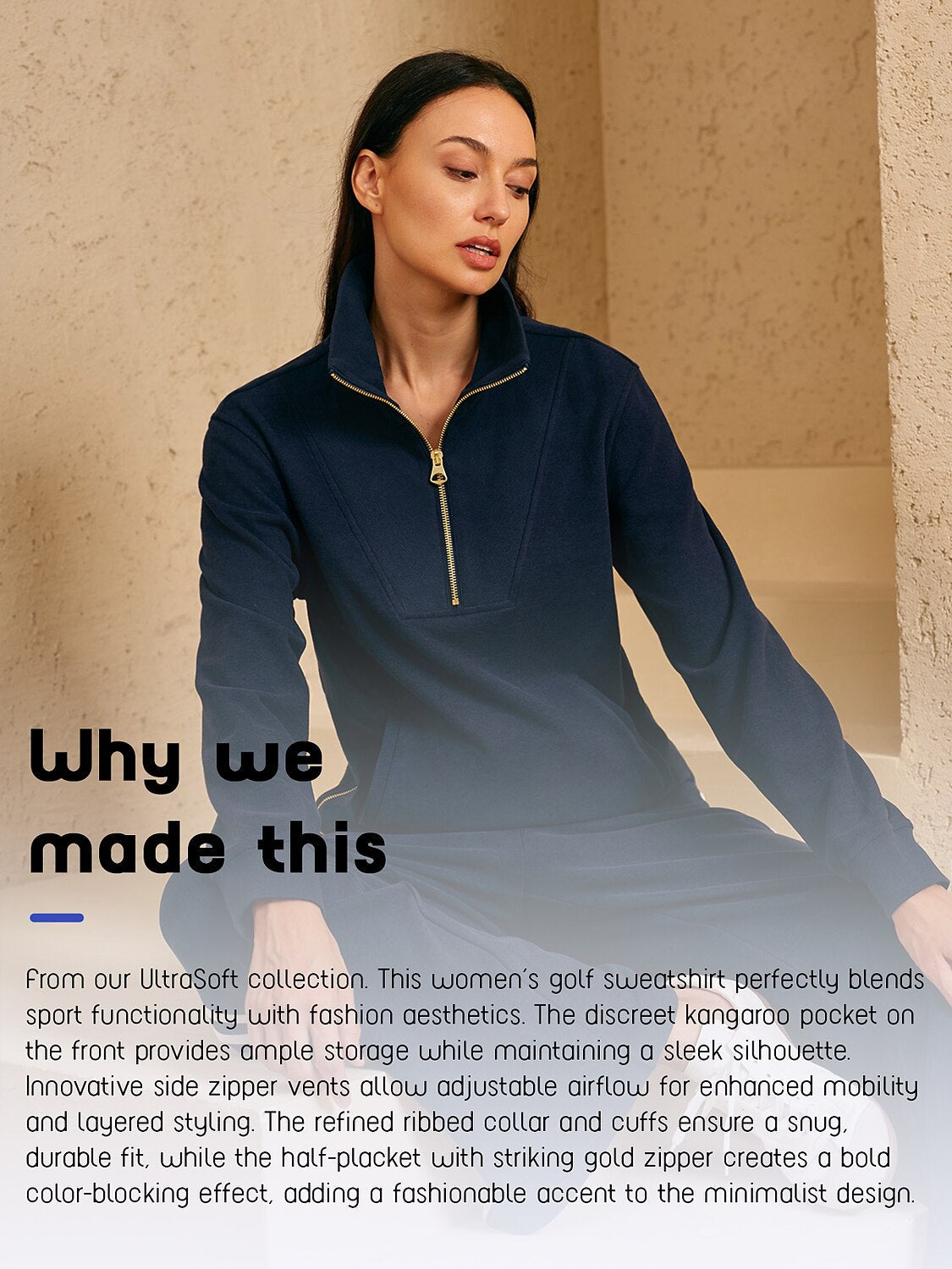 UltraSoft Velour Long Sleeve Side Zipper Sweatshirt