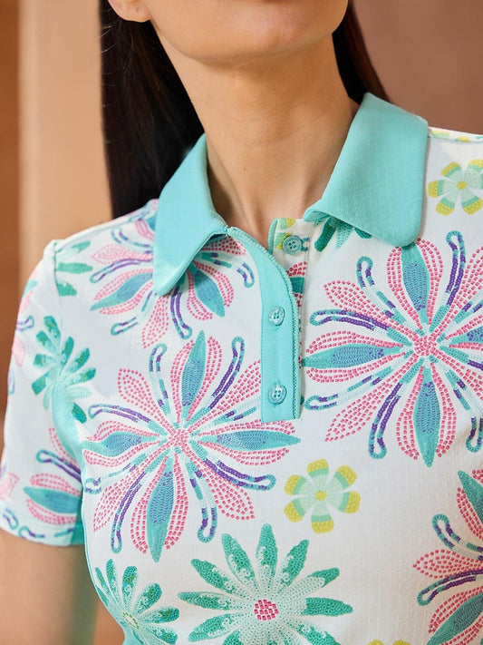 Premium Short Sleeve Color Block Polo UPF50+