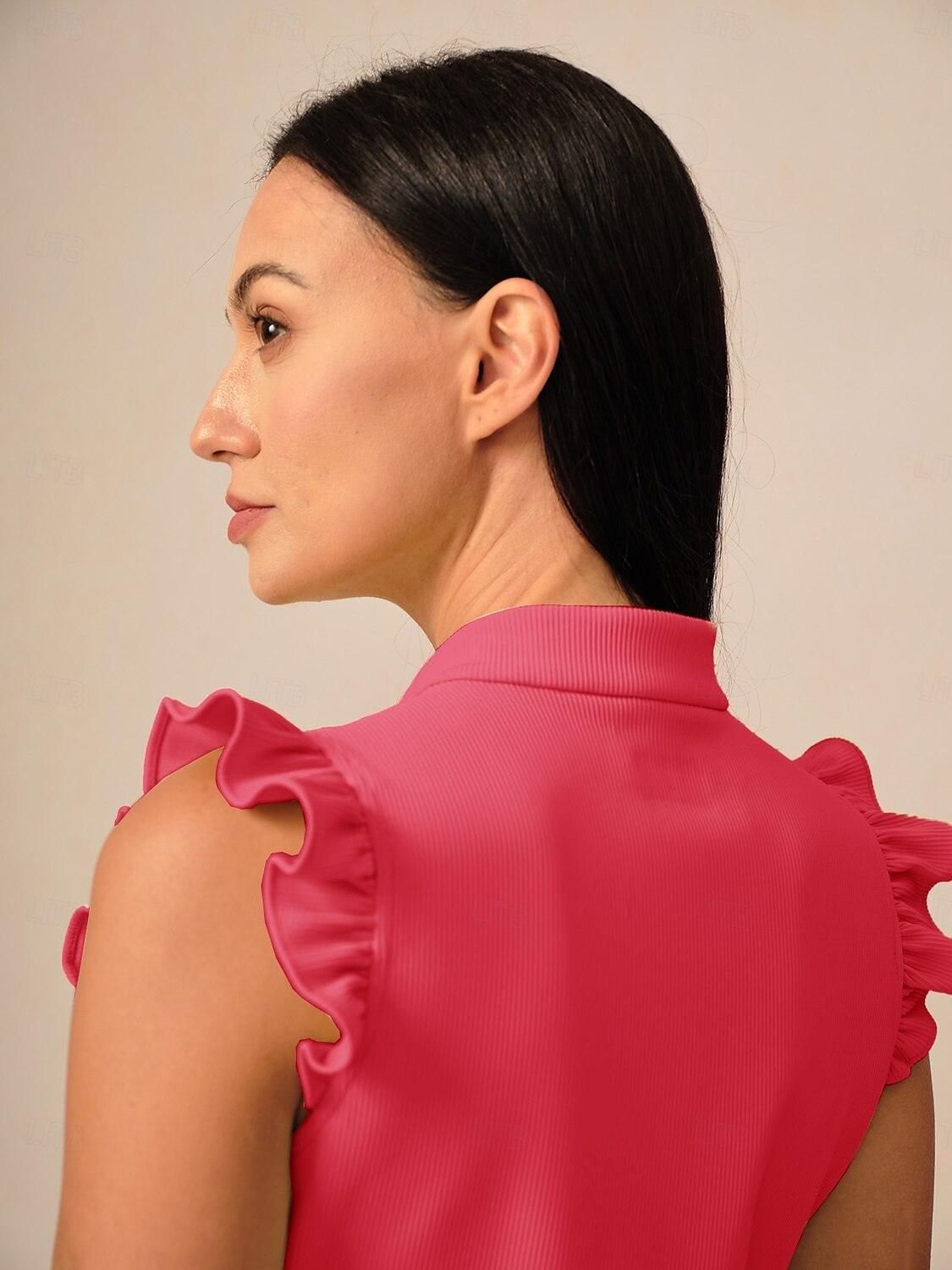 More Than Basic Sleeveless Embellished Ruffle 36 Inch Dress UPF50+