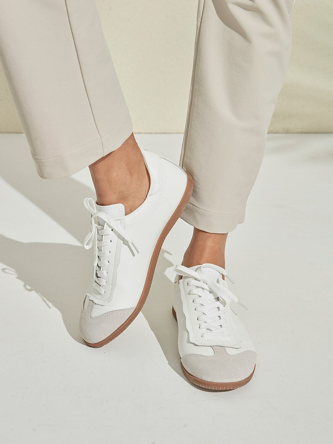 FitFlex Leather Retro Trainer Sneakers Women