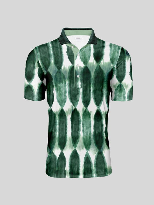 Inked Skins Men's Ribbed Collar Polo Top UPF50+