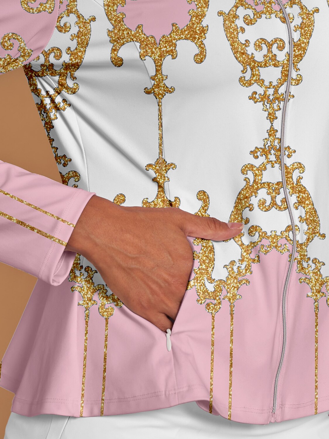 Bold Baroque Ruffle Golf Jacket Sun Protection