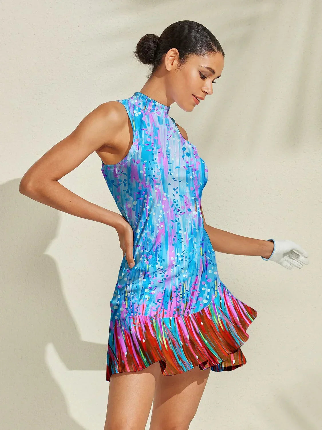 Inked Skins Ruffle 34.5 Inch Dress For Golf Pickleball & Tennis