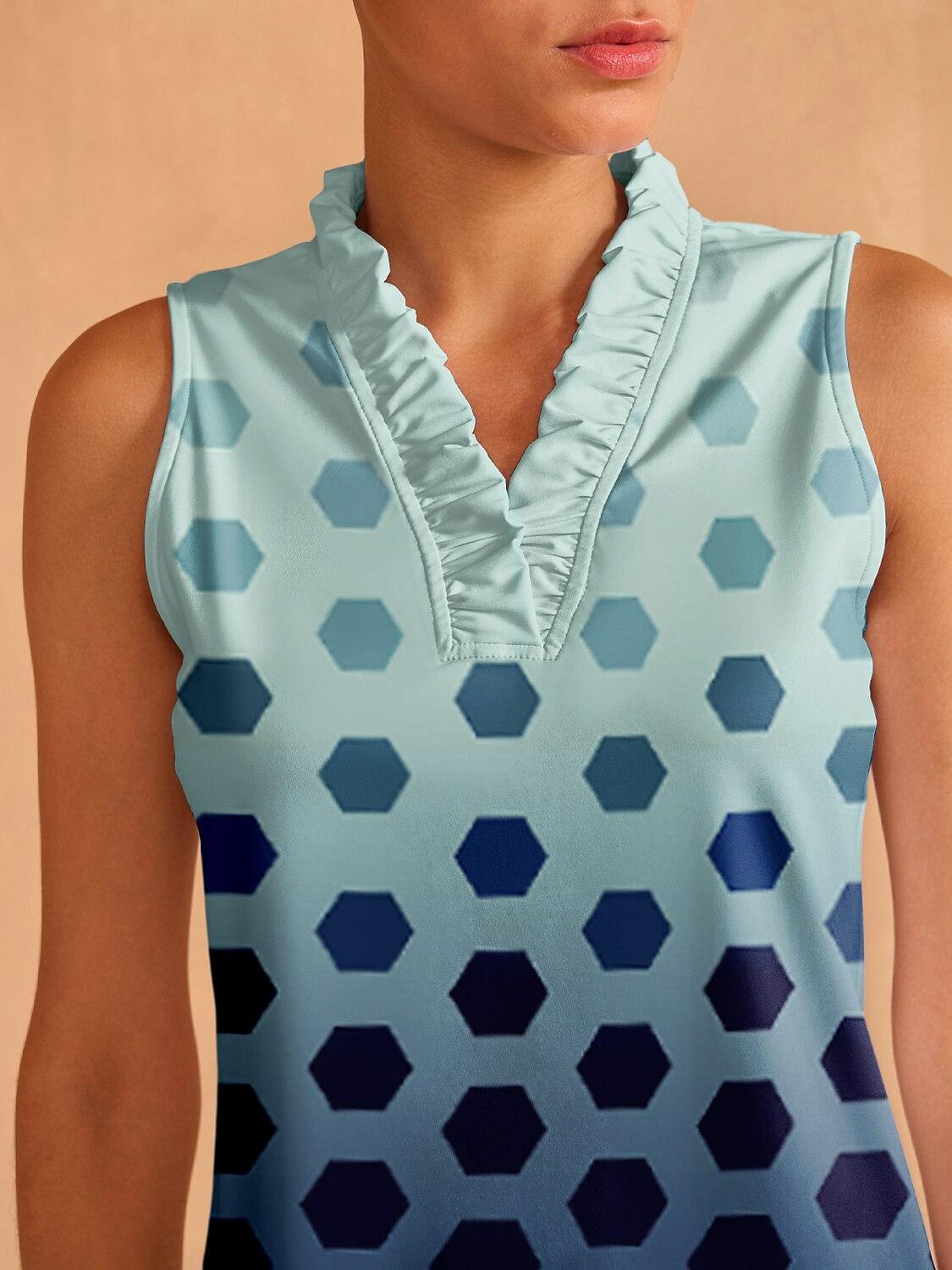 Hyper-prep Ruffle V-Neck Tank Top UPF50+