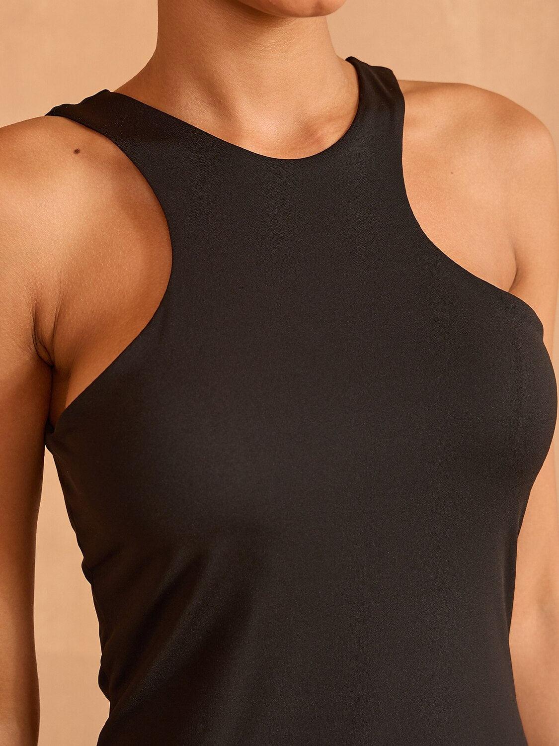 More Than Basic Sleeveless Racerback Ruffle 32.5 Inch Dress