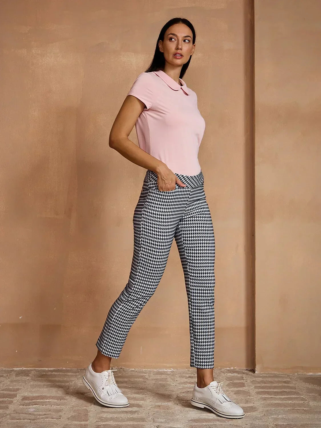 More Than Basic Cap Sleeve Peter Pan Collar Polo