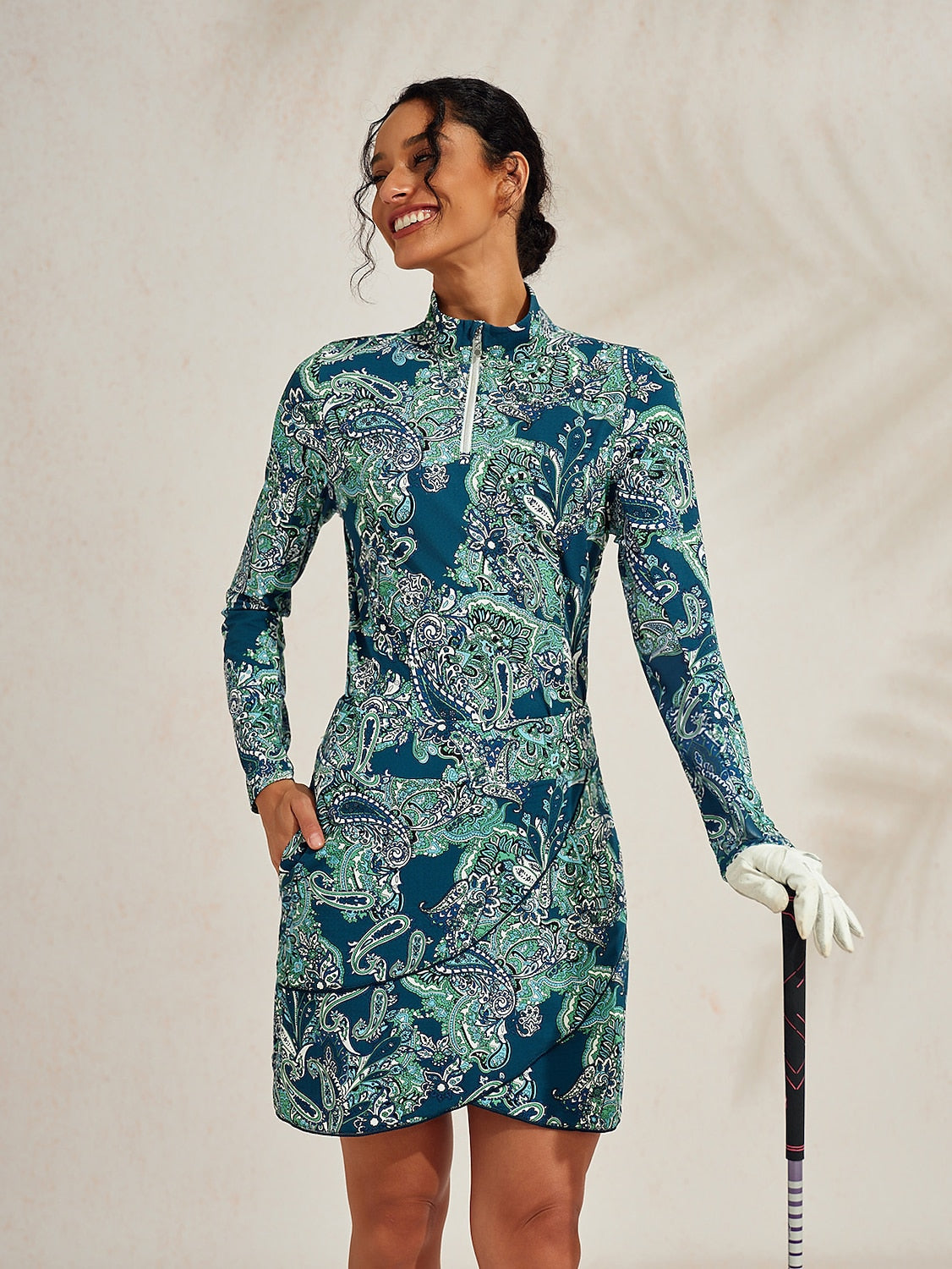 Premium Long Sleeve Mock Neck Quarterzip UPF50+