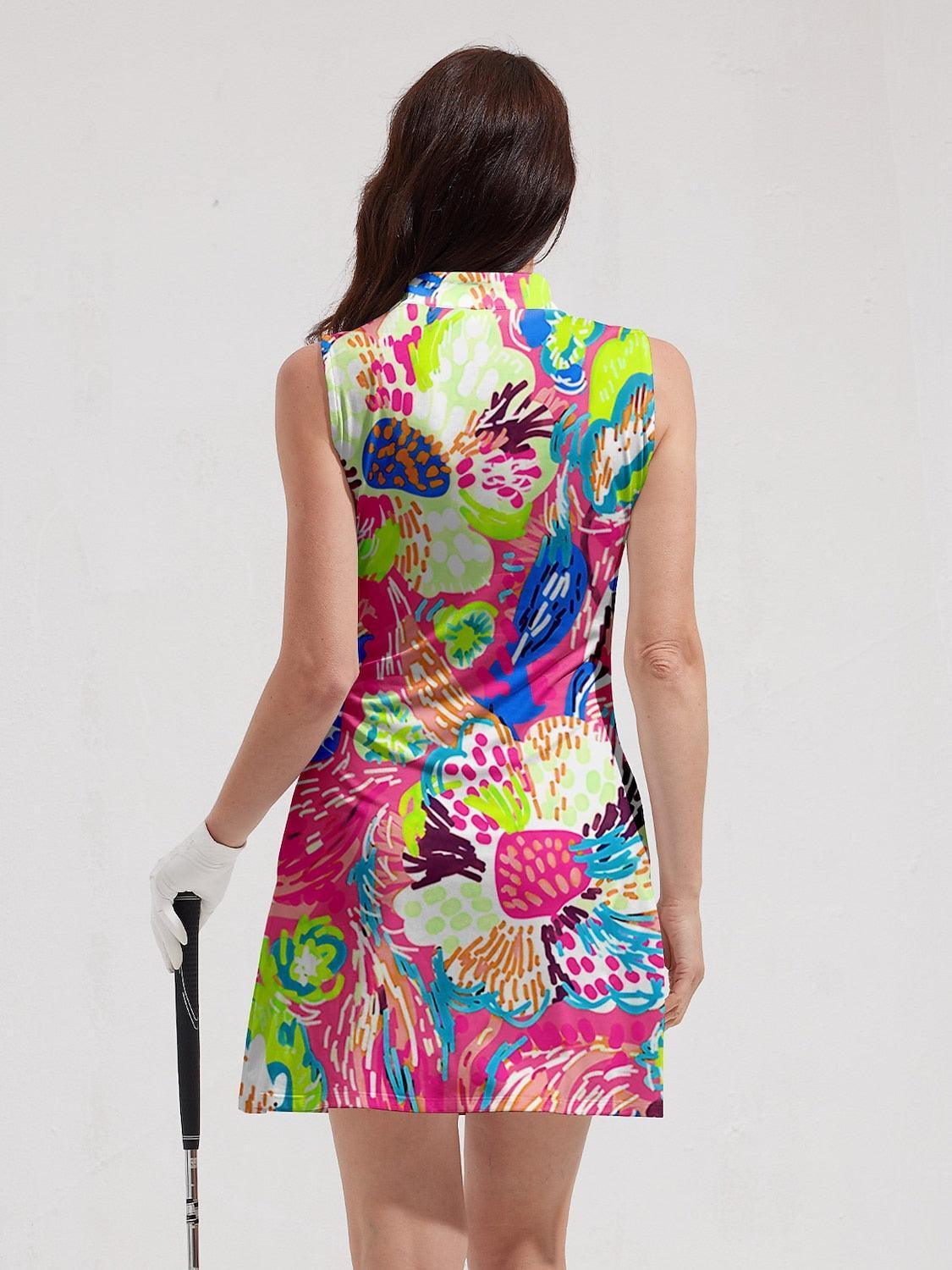 Hyped-up Tropical Sleeveless Dress UPF50+