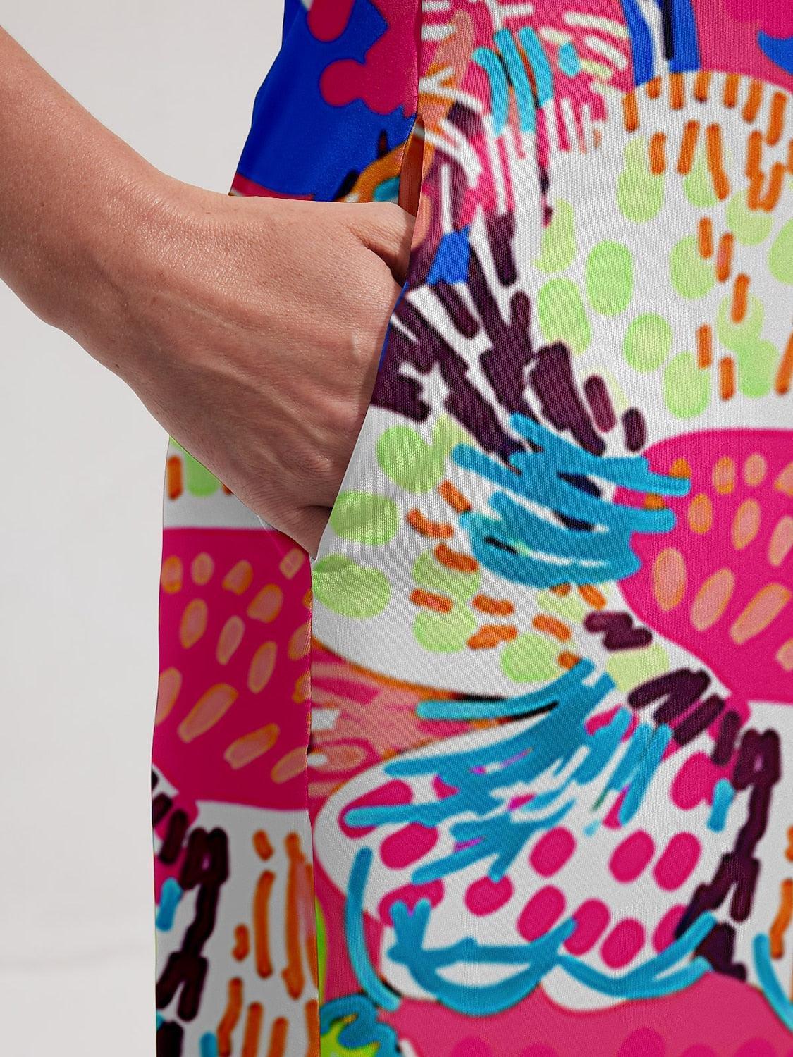 Hyped-up Tropical Sleeveless Dress UPF50+