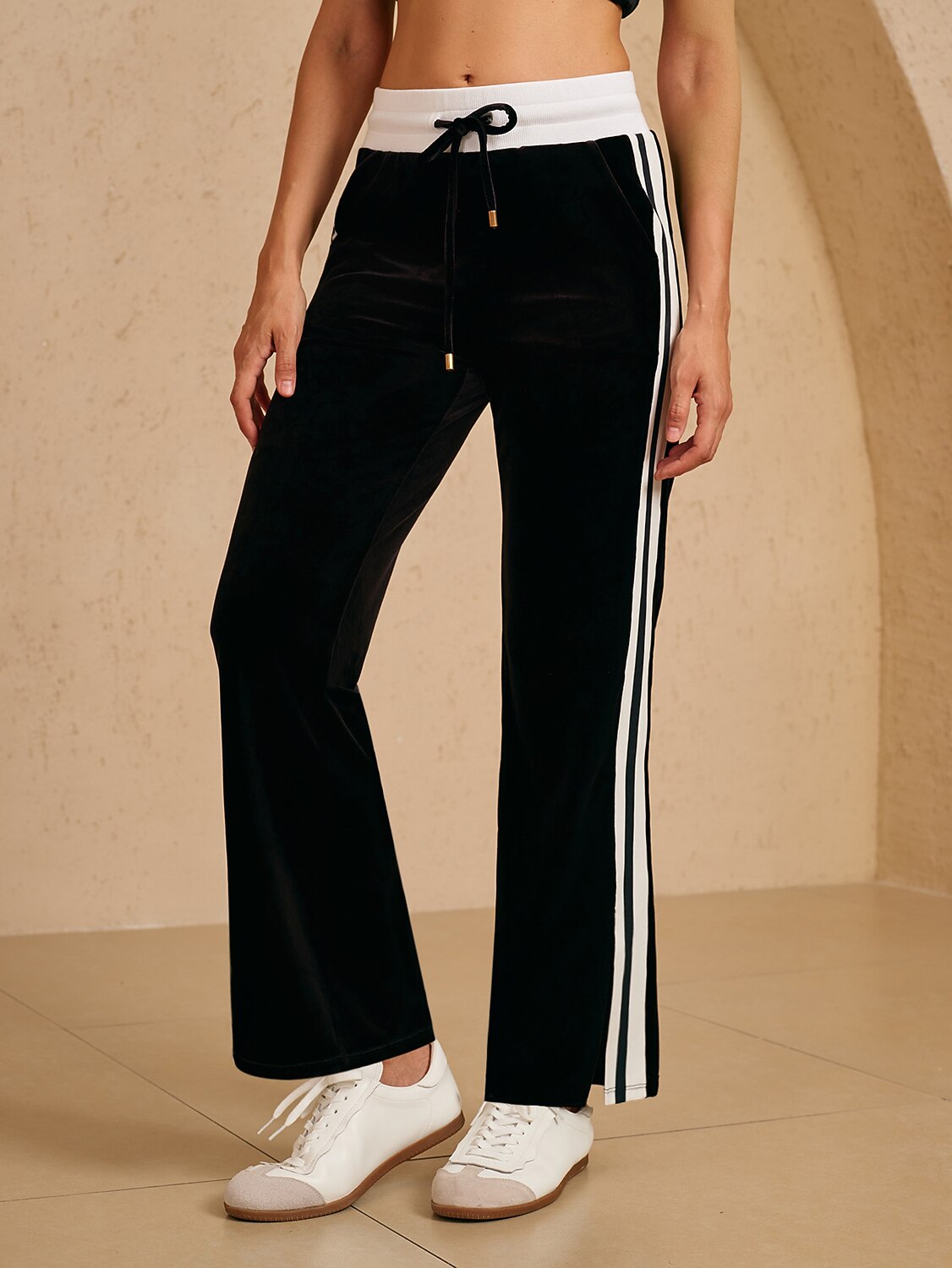 UltraSoft Velvet 40 Inch Stretch Drawstring Wide Leg Pants