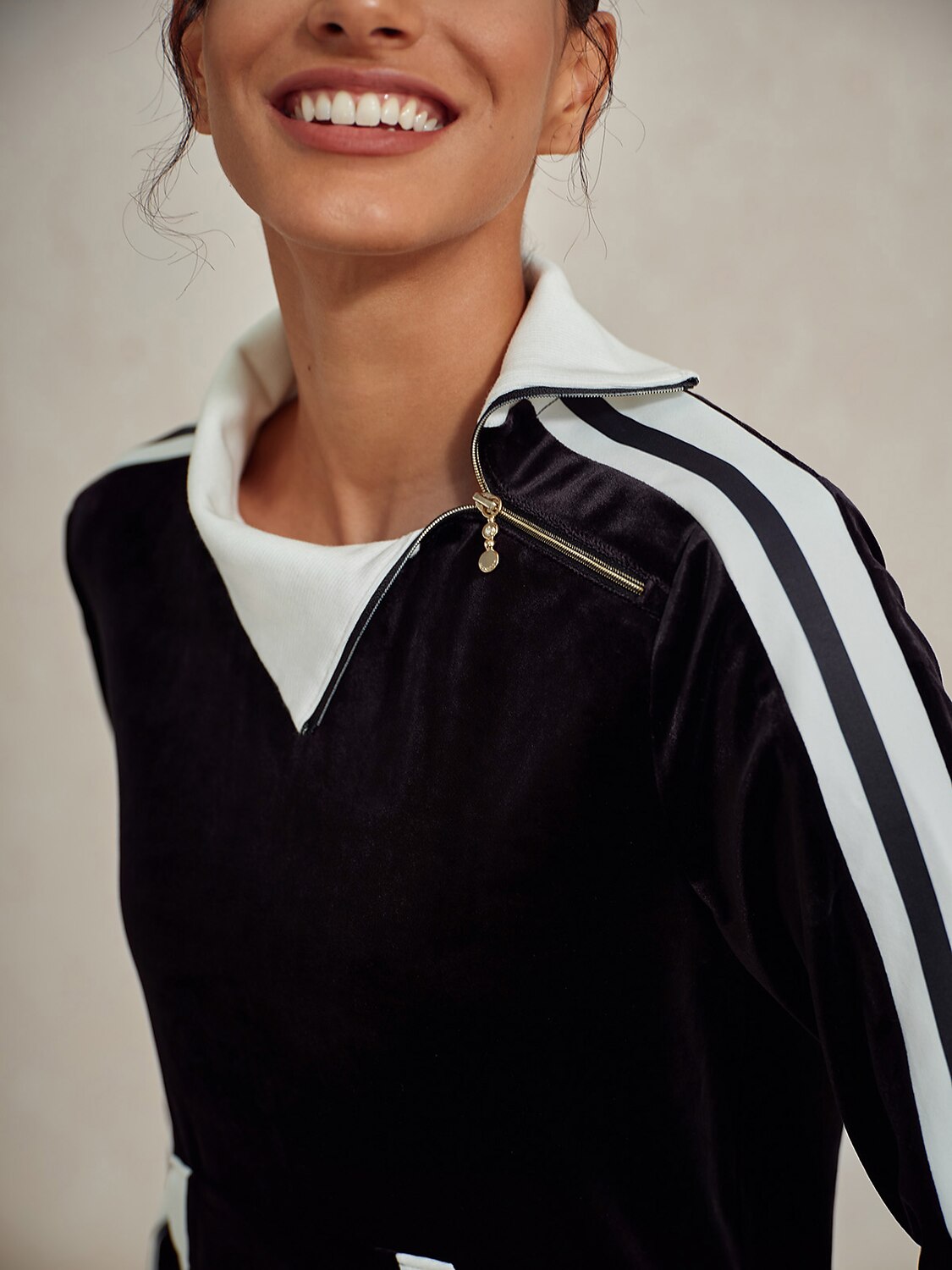 UltraSoft Velvet Long Sleeve Asymmetrical Collar Sweatshirt