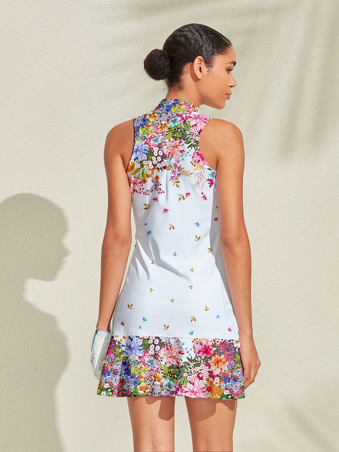 Botanical Energy Ruffle 34.5 Inch Dress For Golf Pickleball & Tennis