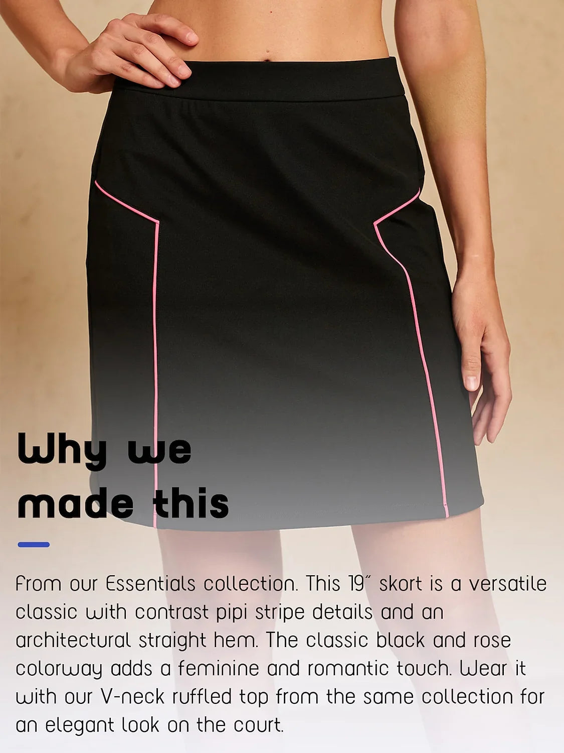 More Than Basic 19 Inch Trimmed Shift Skort