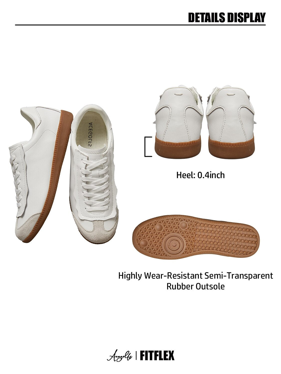 FitFlex Leather Retro Trainer Sneakers Women