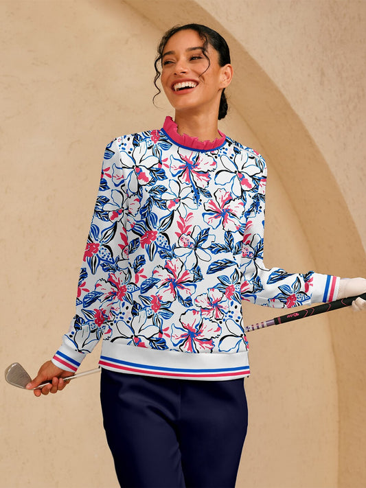 Botanical Energy Ruffle Collar Golf Sweatshirt