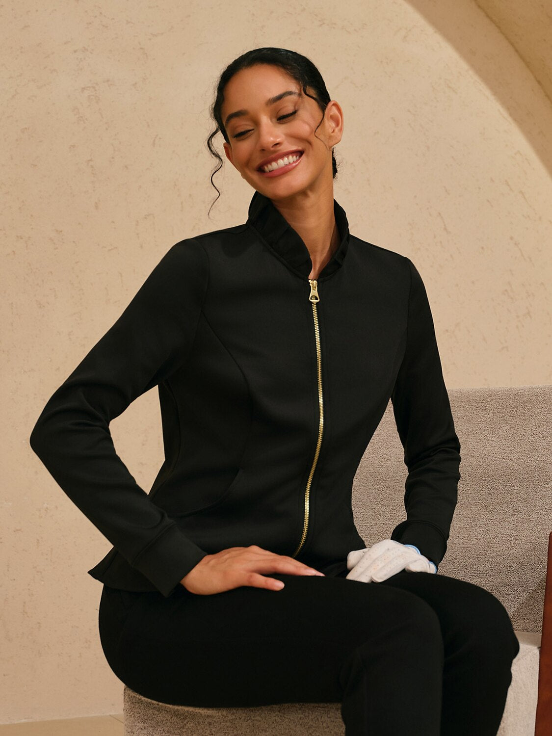 More Than Basic Ruffle Golf Jacket