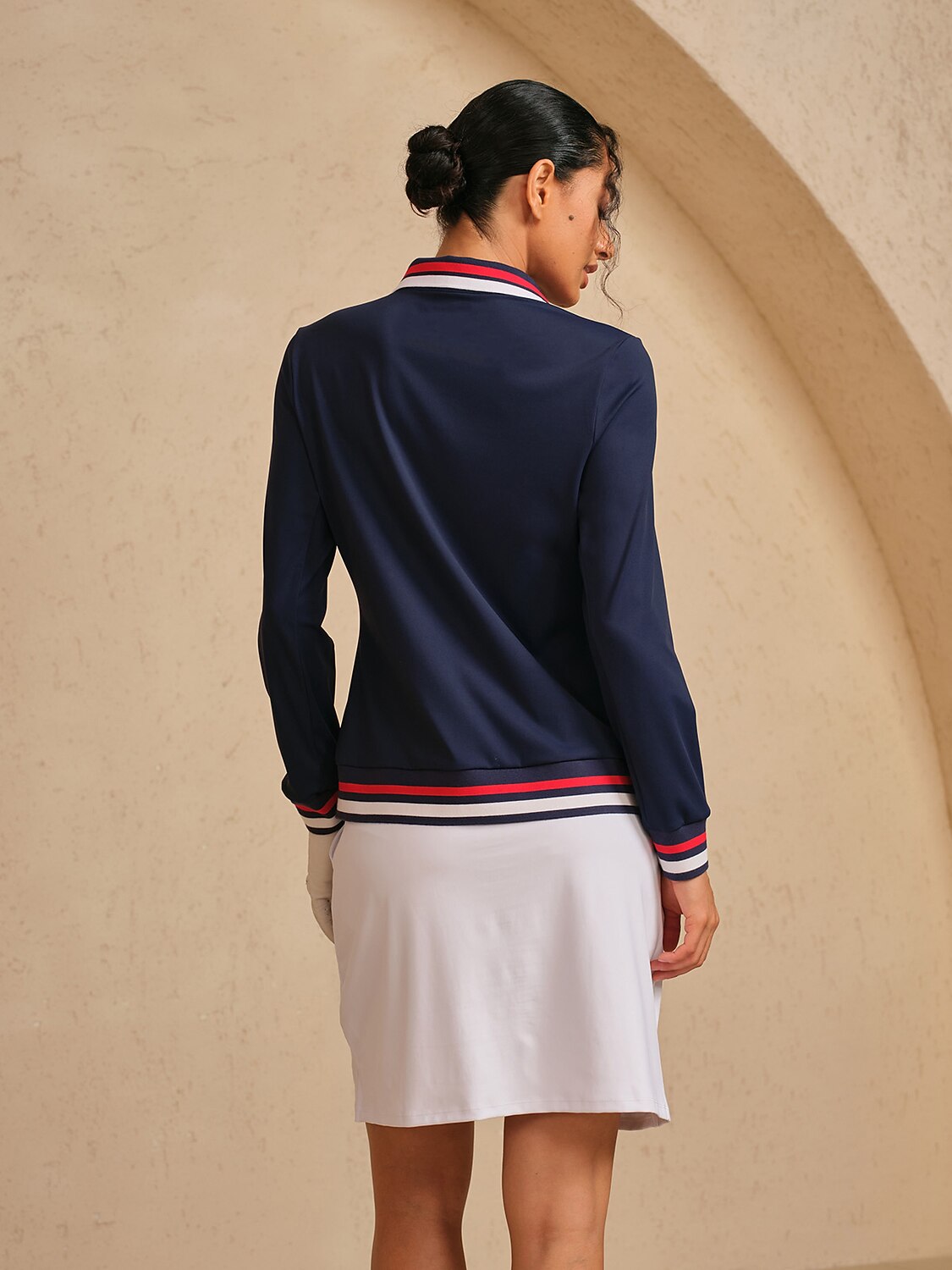 Navycore Color Block V-Neck Golf Polo Shirt UPF50+