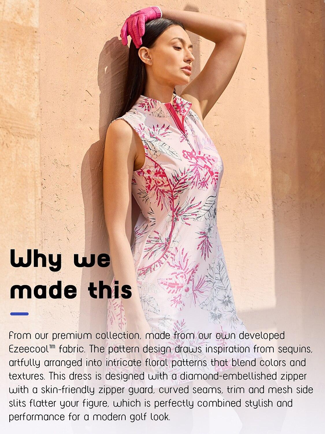 Premium Sleeveless Mock Neck 35.5 Inch Dress UPF50+