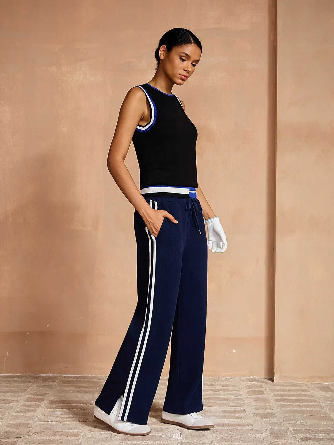 Navycore Color Block Knit Tank Top