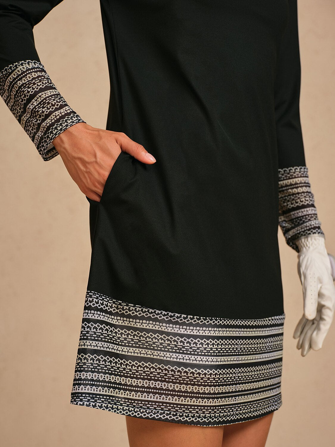 More Than Basic Printed Mesh 36.5 Inch Dress UPF50+