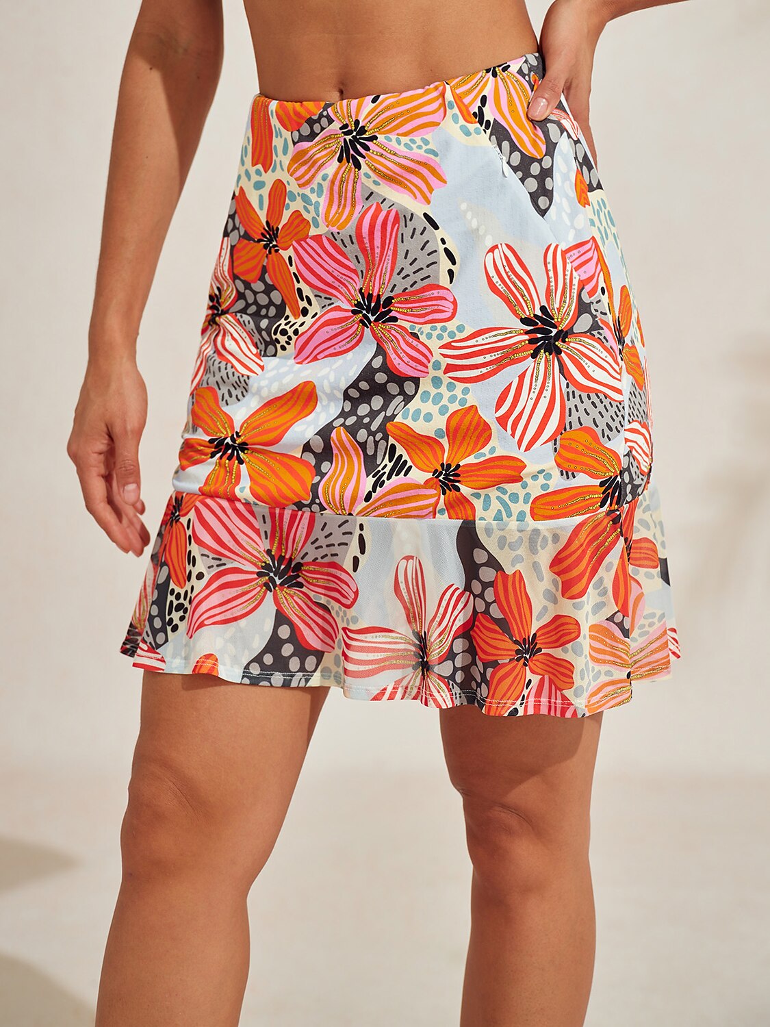 Premium 19 Inch A-Line Ruffle Skort UPF50+