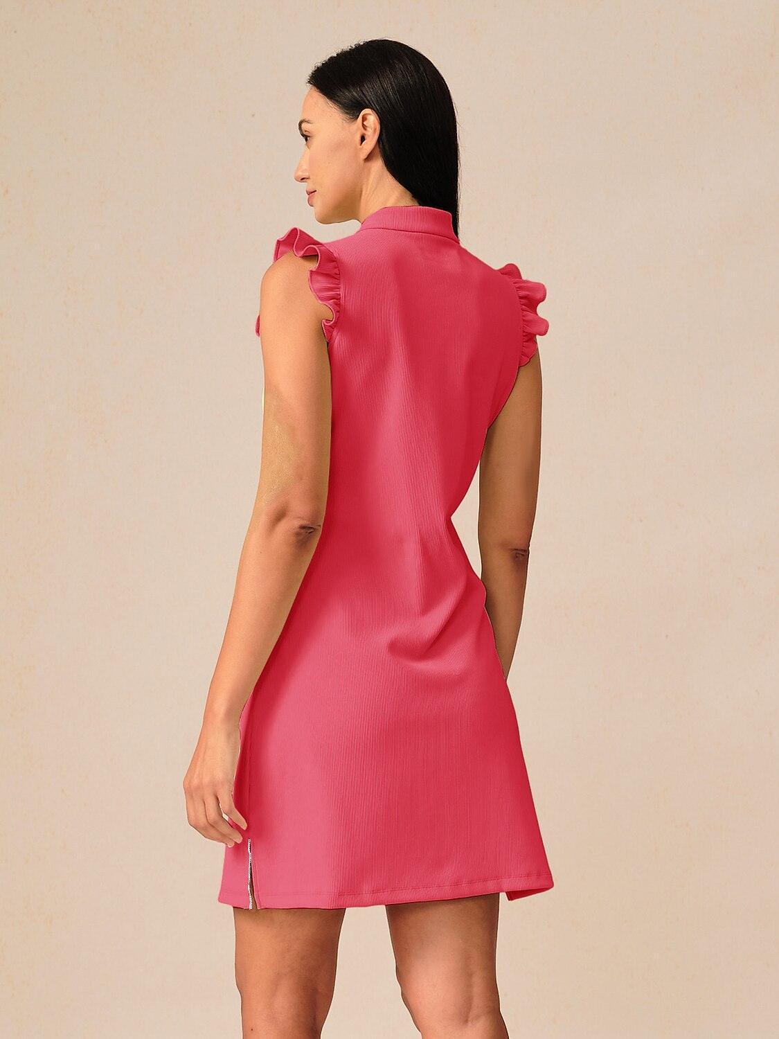 More Than Basic Sleeveless Embellished Ruffle 36 Inch Dress UPF50+