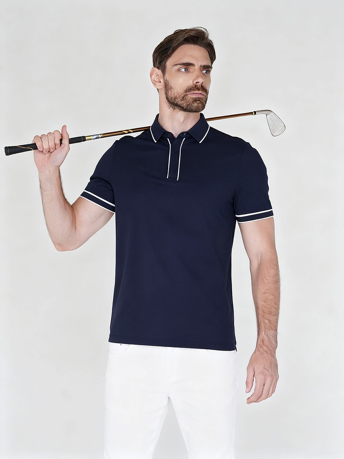 NaturalComfy Men's Contrasting Trimmings Polo