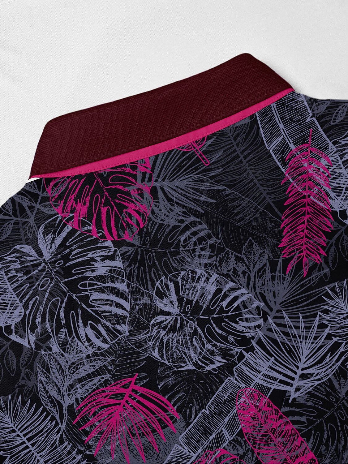 Hyped-up Tropical Men's Ribbed Collar Polo Top UPF50+