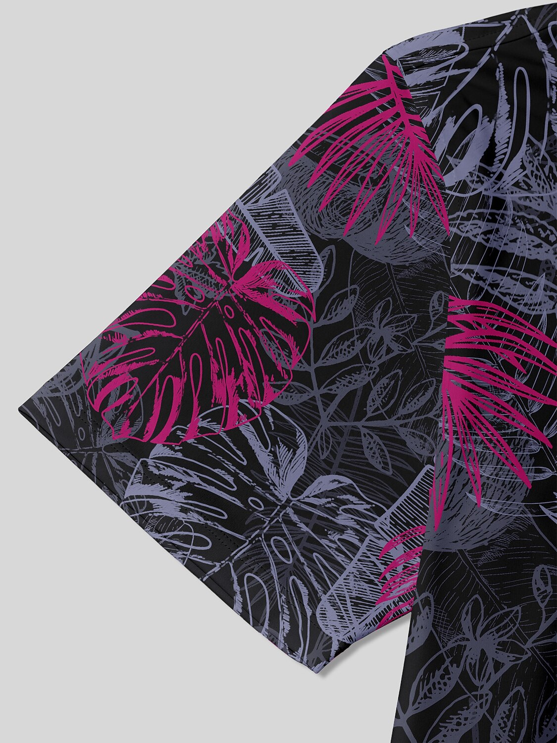 Hyped-up Tropical Men's Ribbed Collar Polo Top UPF50+