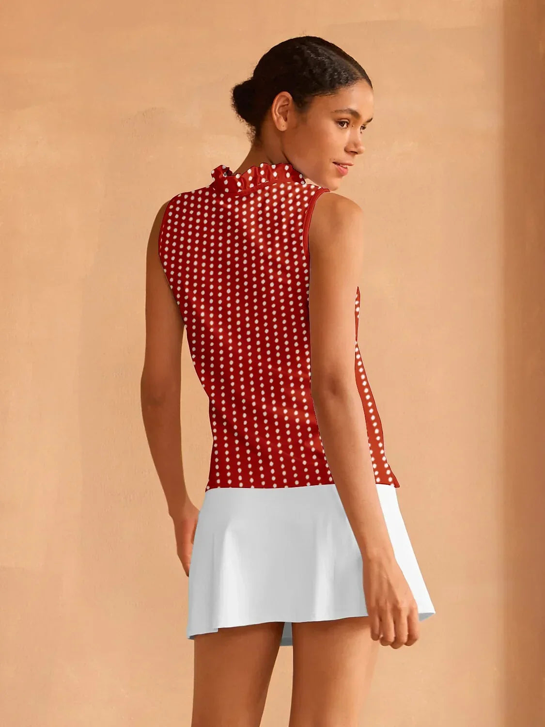 Hyper-prep Ruffle V-Neck Tank Top UPF50+