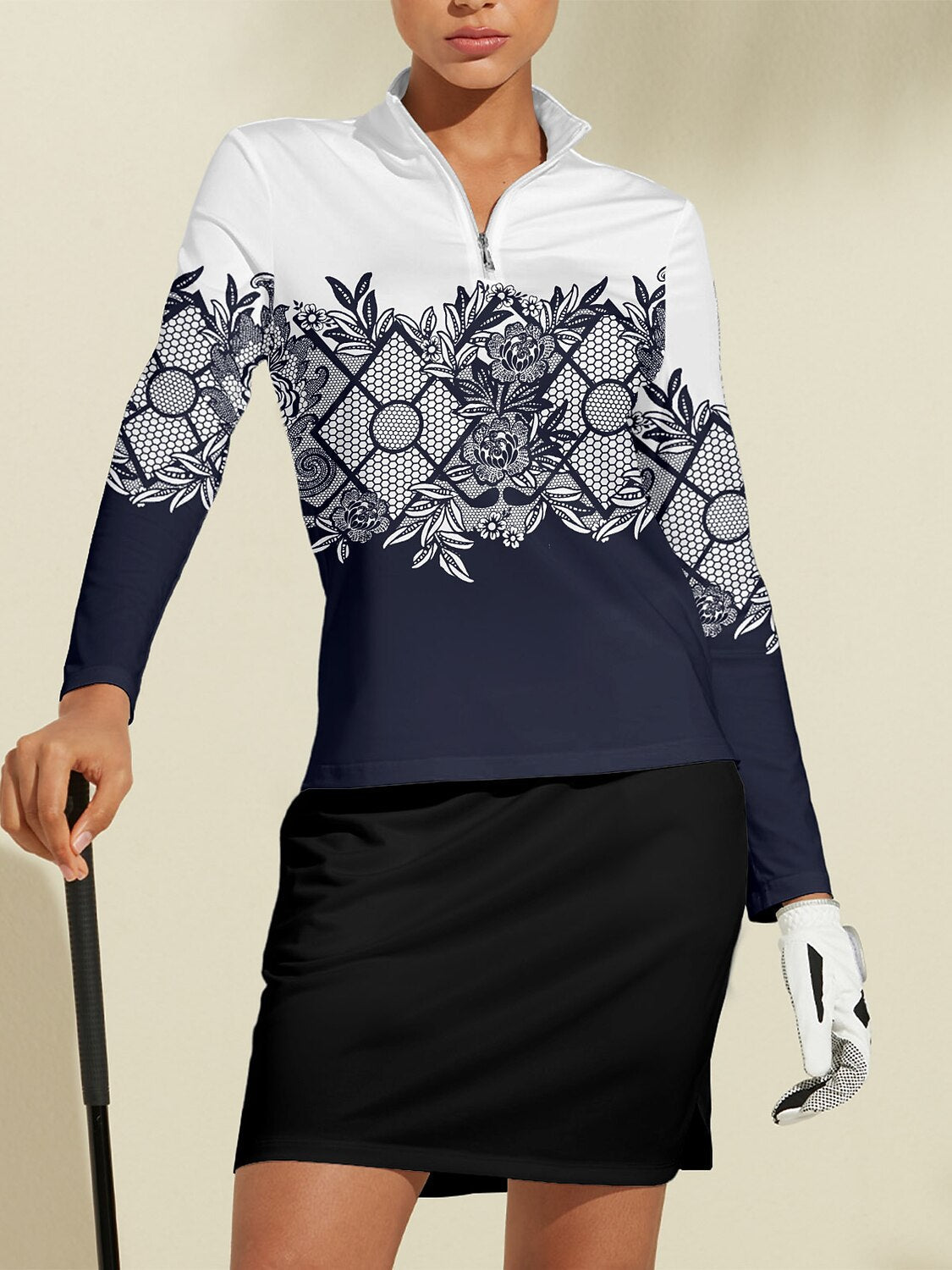 Botanical Energy Golf Shirt Quarterzip UPF50+