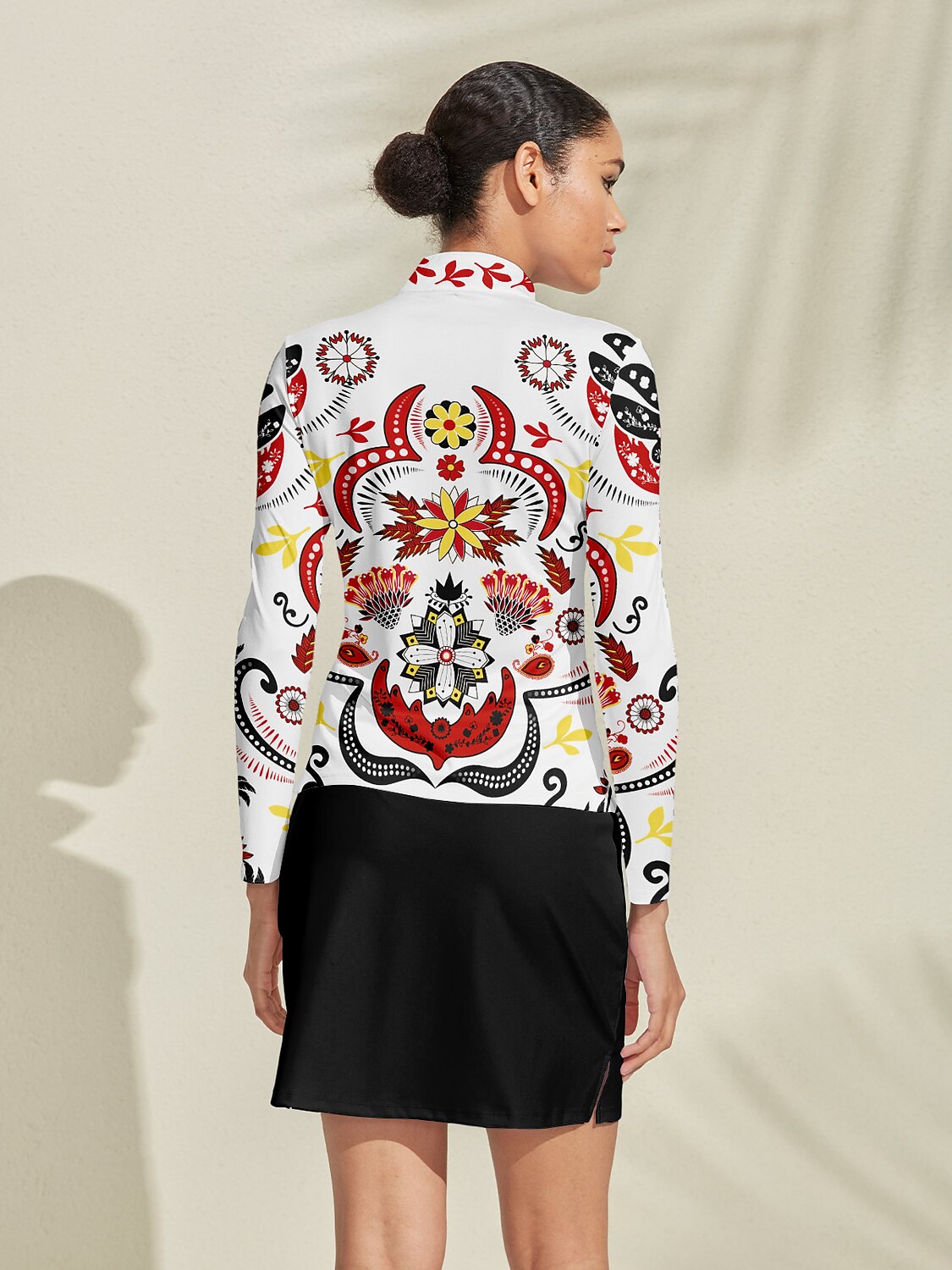 Hyped-up Tropical Golf Shirt Quarterzip UPF50+