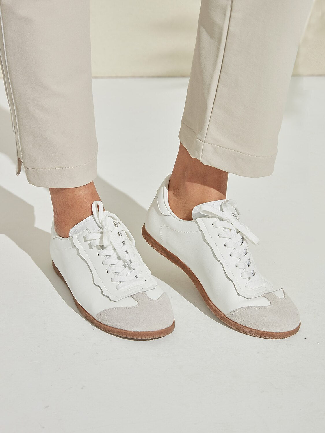 FitFlex Leather Retro Trainer Sneakers Women