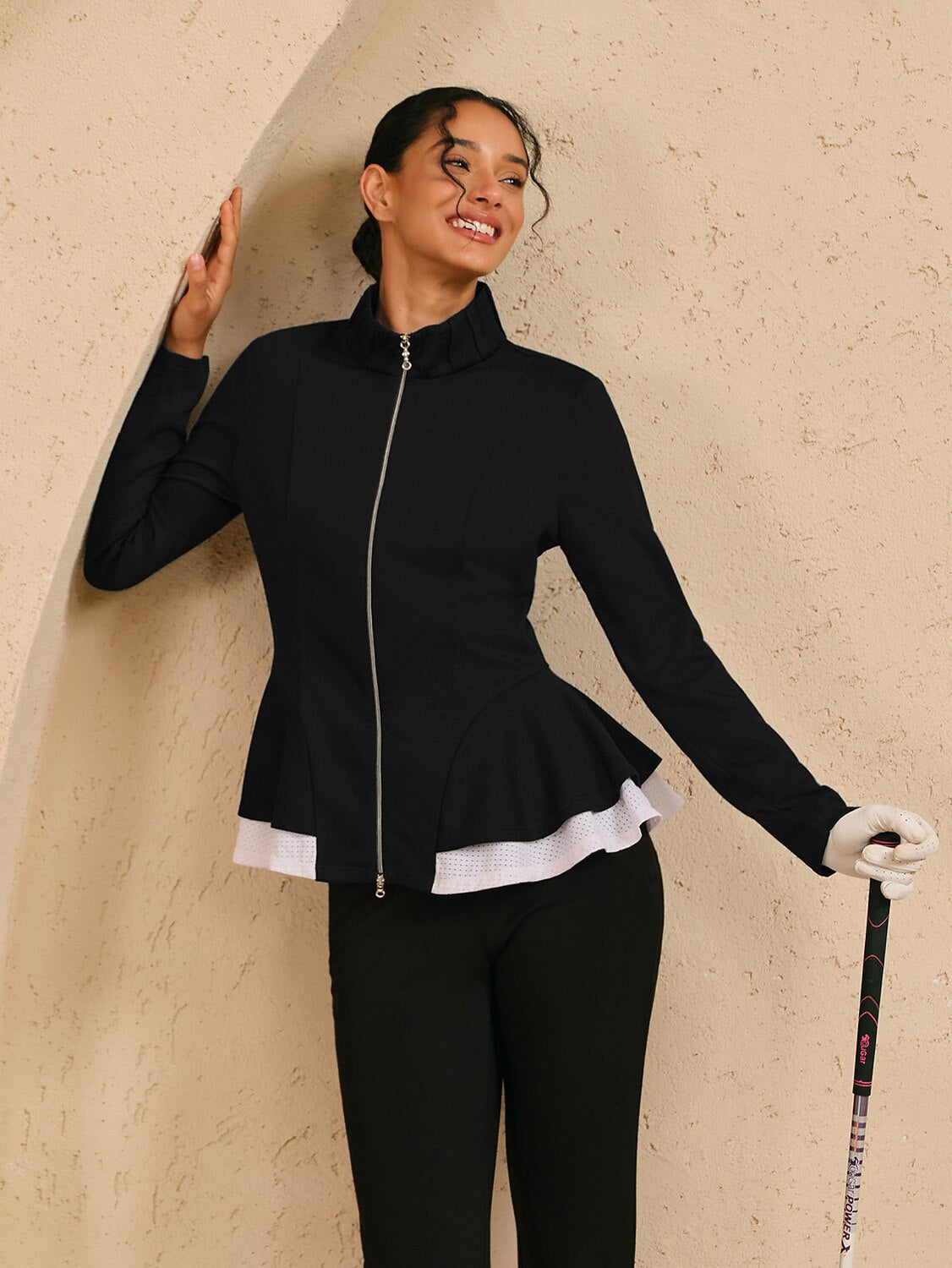 More Than Basic Ruffle Golf Jacket