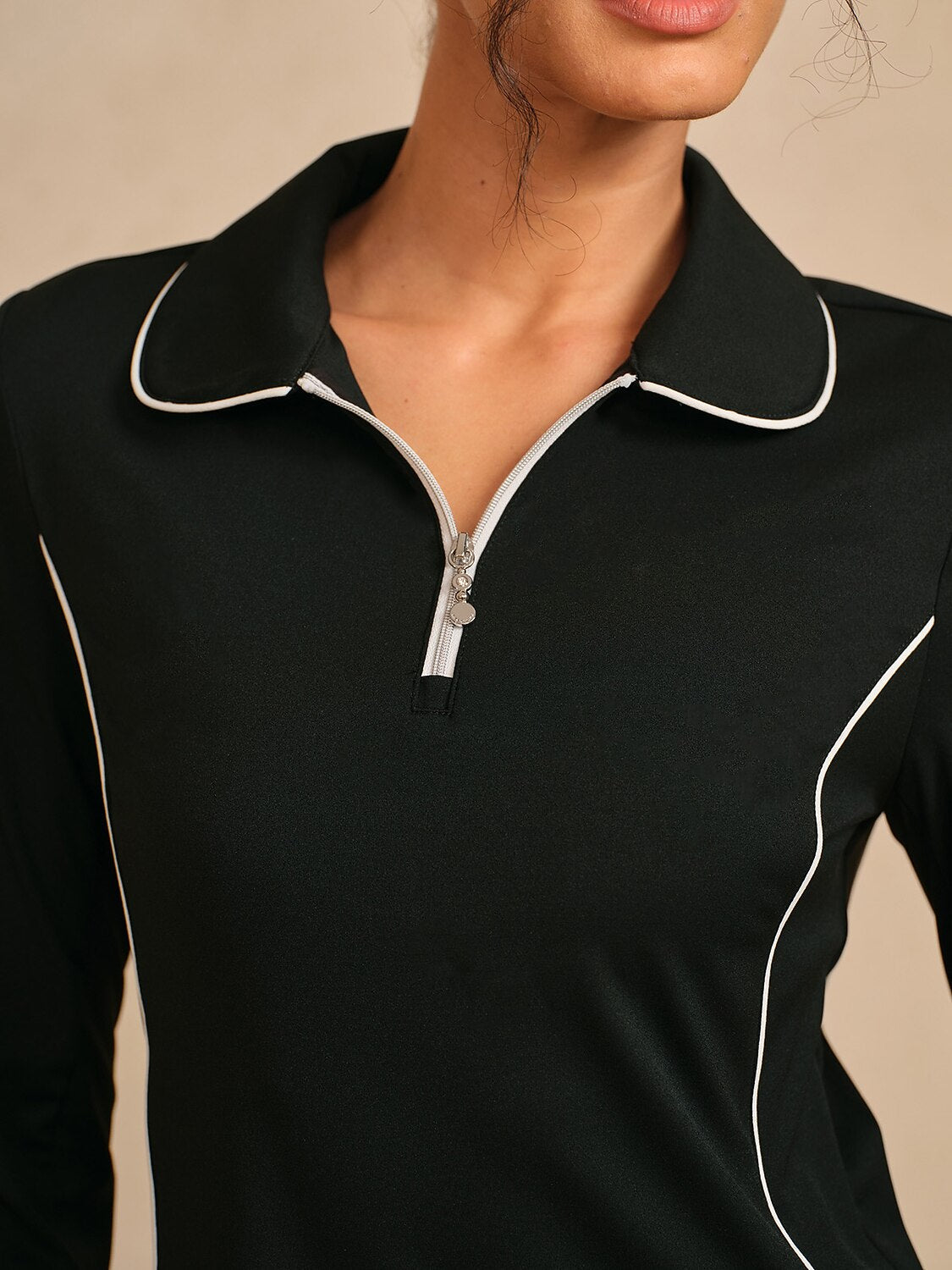 Navycore Trimmed Peter Pan Collar Golf Polo Shirt UPF50+