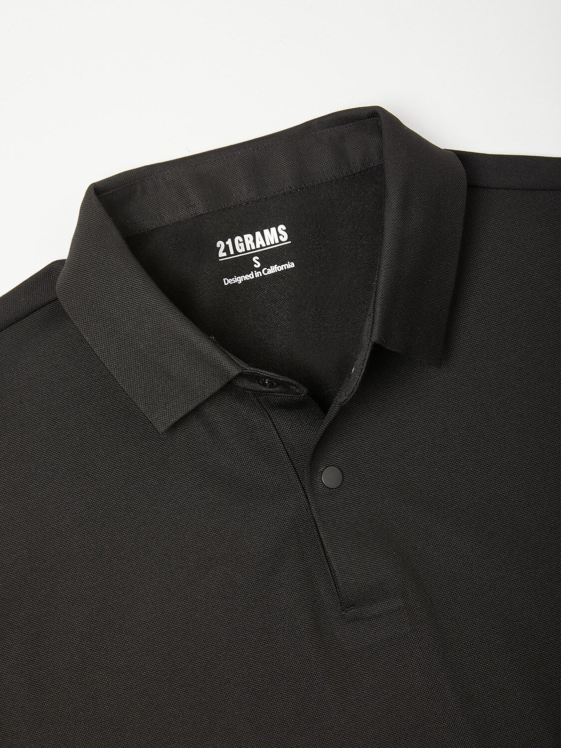 Aqua Wool Men's Snap Buttons Long Sleeve Polo Shirt