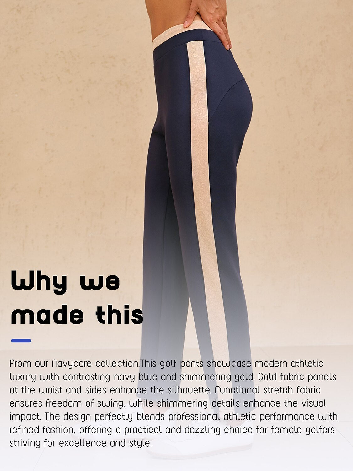 Navycore 39 Inch Stretch Color Block Ankle Pants