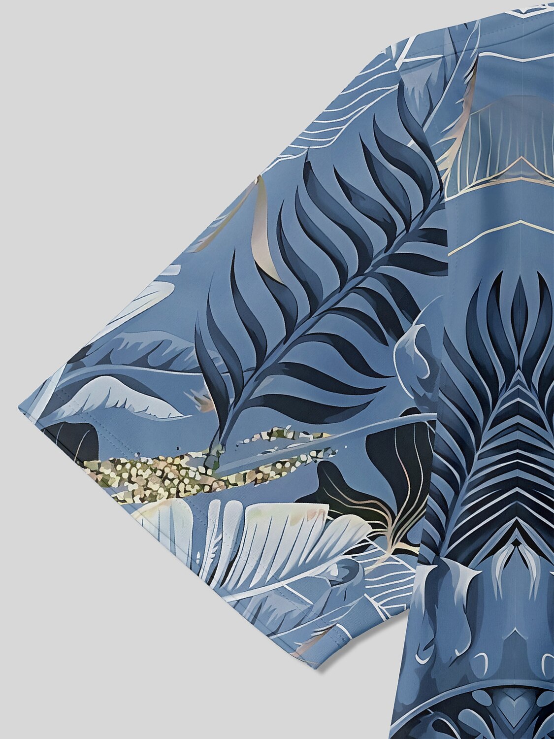 Hyped-up Tropical Men's Ribbed Collar Polo Top UPF50+